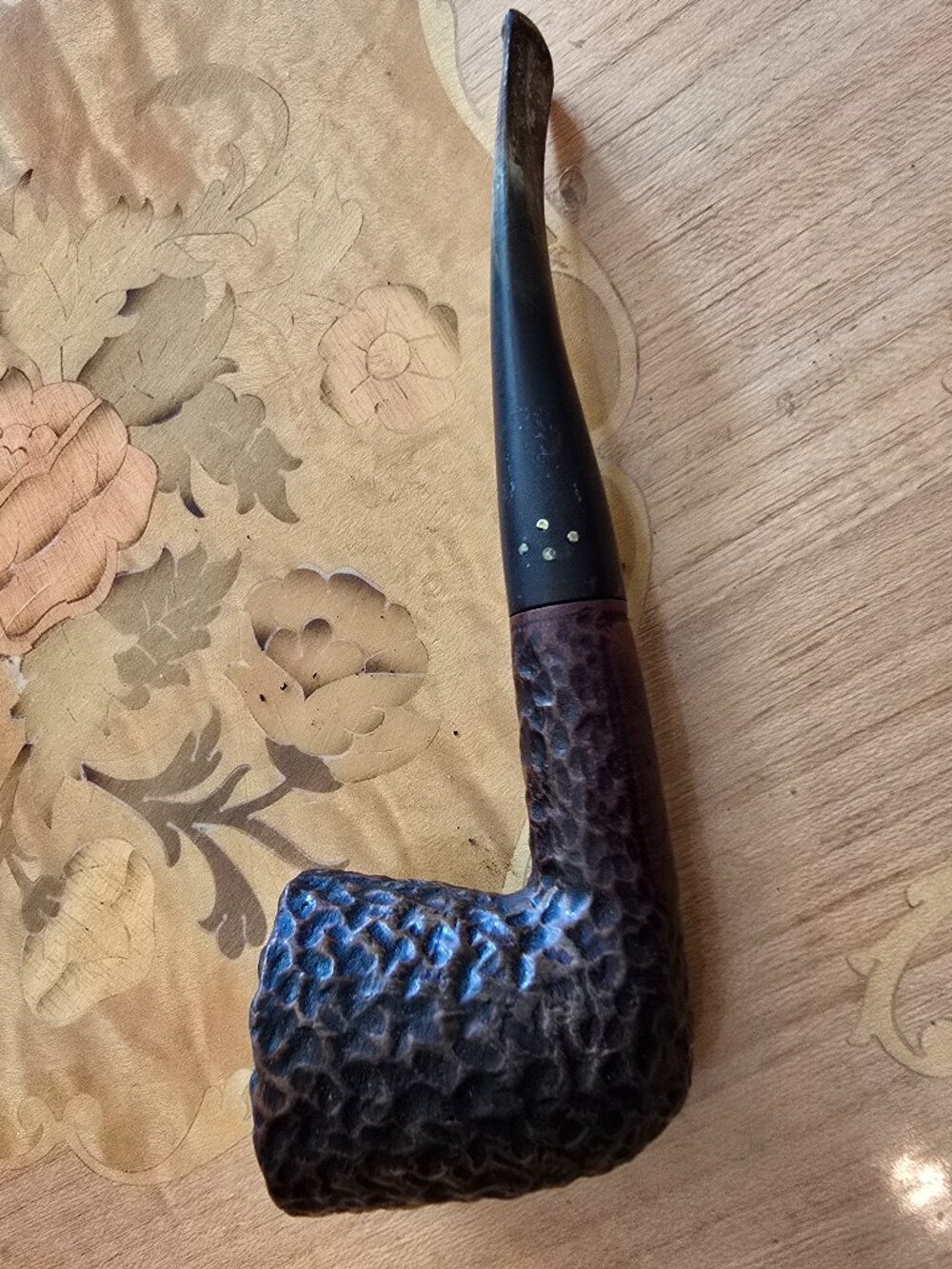 Brigham - Vintage Canada Rusticated Briar Pipe, Four Dot Stem, Wood, Collectible